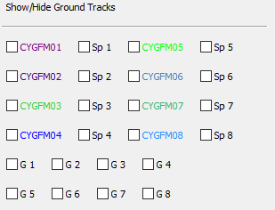 Ground tracks and specular points panel